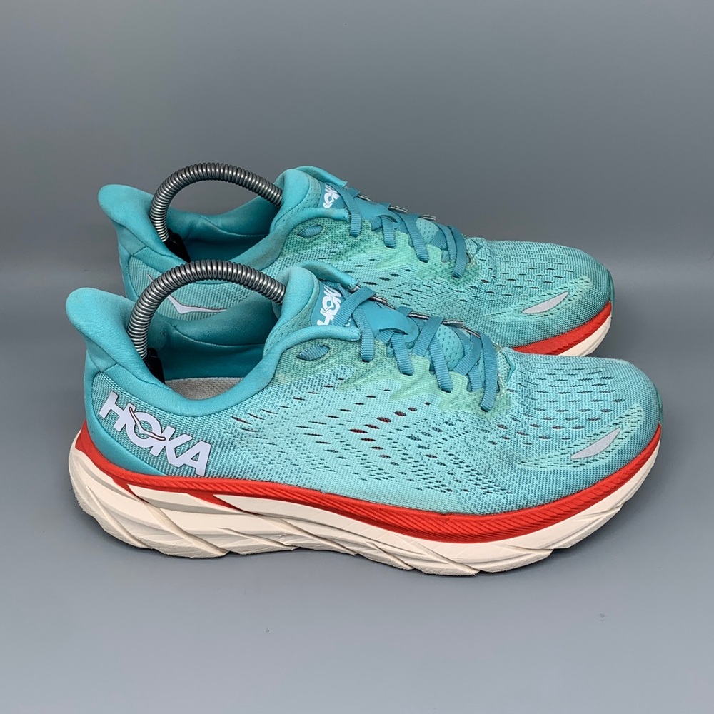 Hoka Clifton 8 Aquamarine Running Shoes  Women’s Sz 9D‎ Wide
